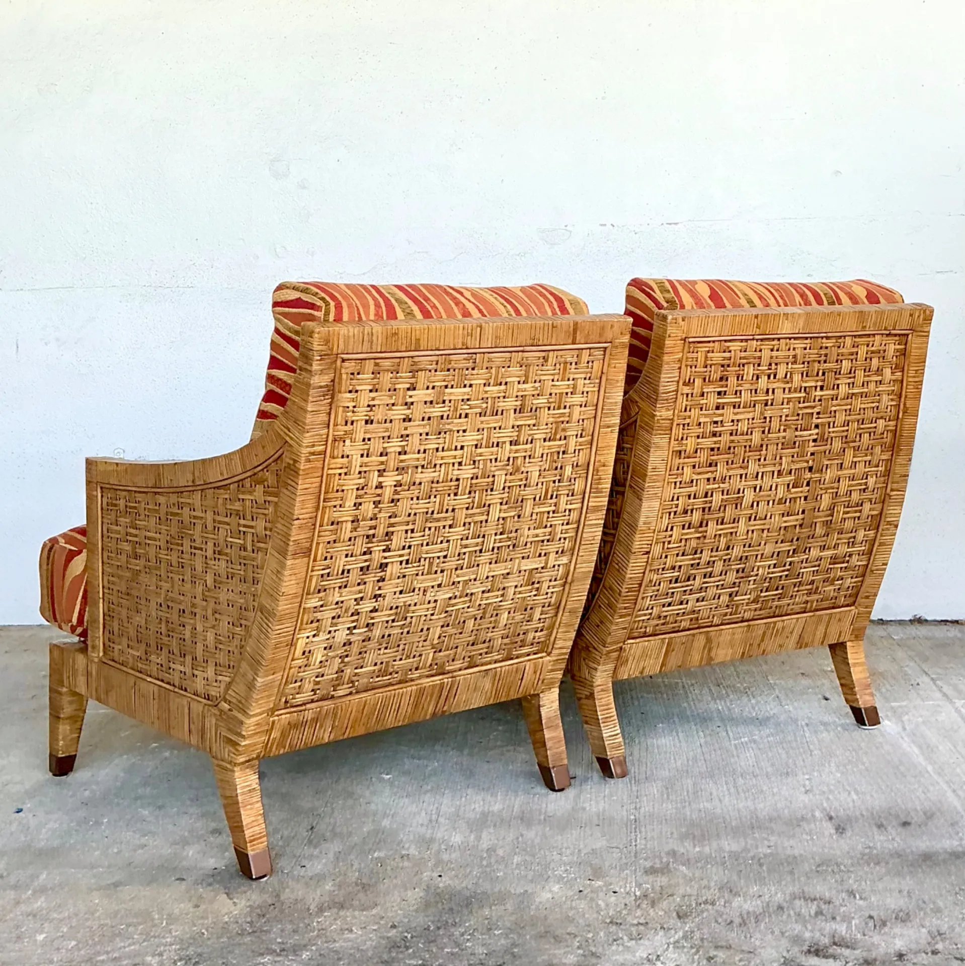 Vintage McGuire “St Germaine” Woven Rattan Lounge Chairs - A Pair — additional photo 7