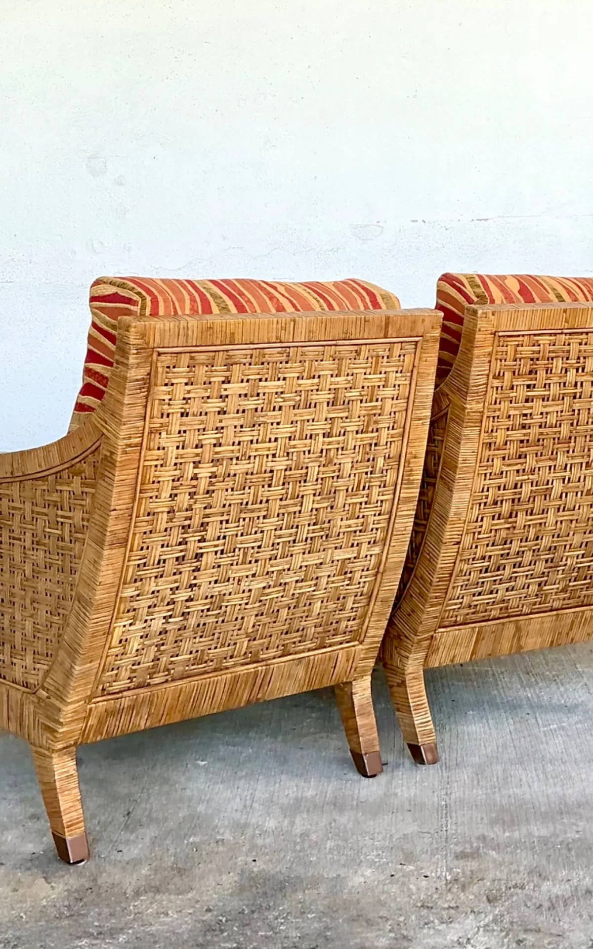 Vintage McGuire “St Germaine” Woven Rattan Lounge Chairs - A Pair — additional photo 7