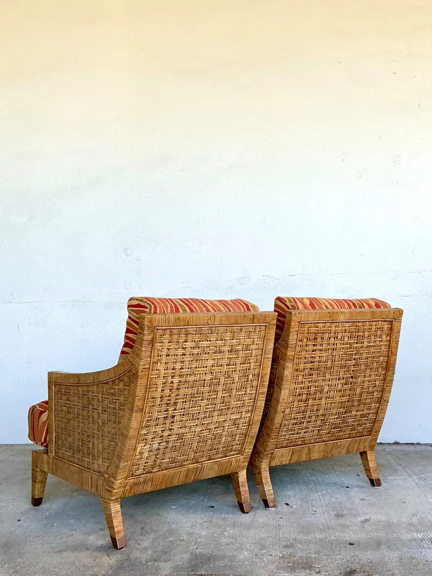 Vintage McGuire “St Germaine” Woven Rattan Lounge Chairs - A Pair — additional photo 6