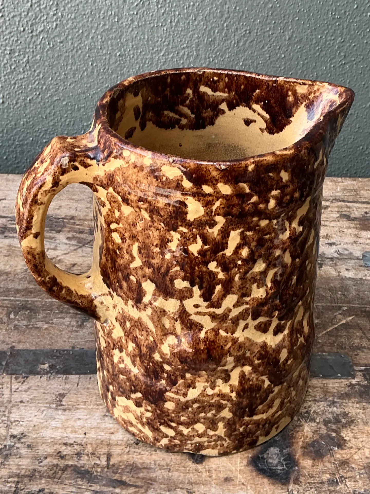 Vintage Ceramic Spatterware Pitcher — additional photo 1