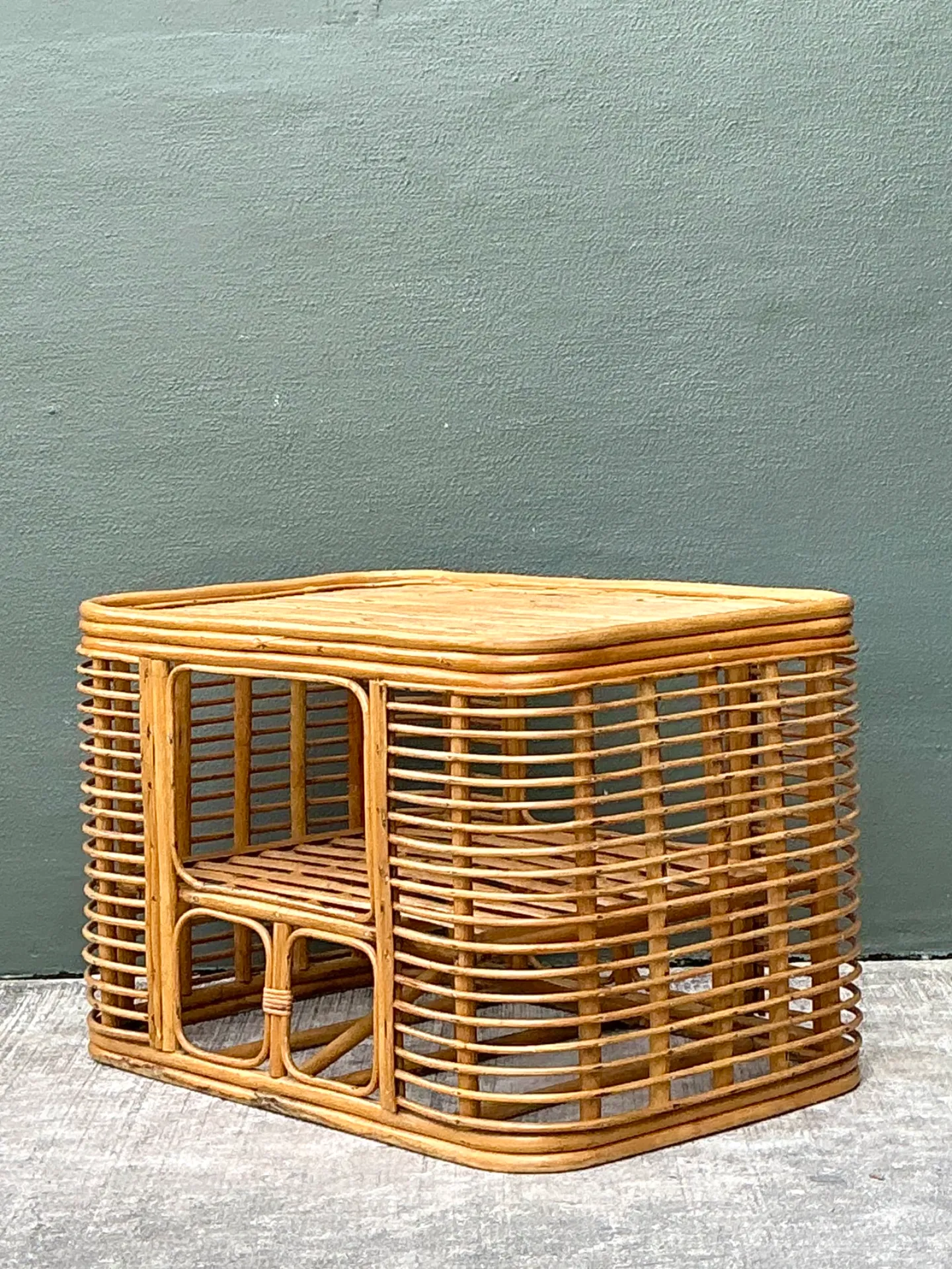 Vintage Rattan Stacked Rattan Coffee Table — additional photo 1