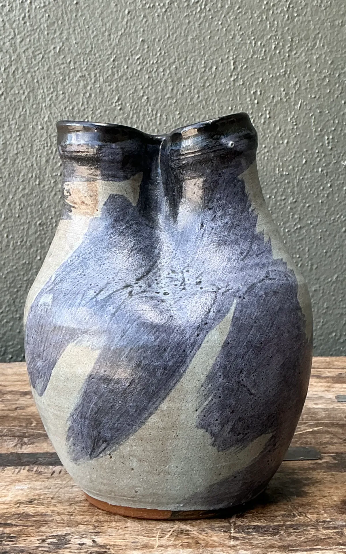 Vintage Double Neck Ceramic Vase — additional photo 5