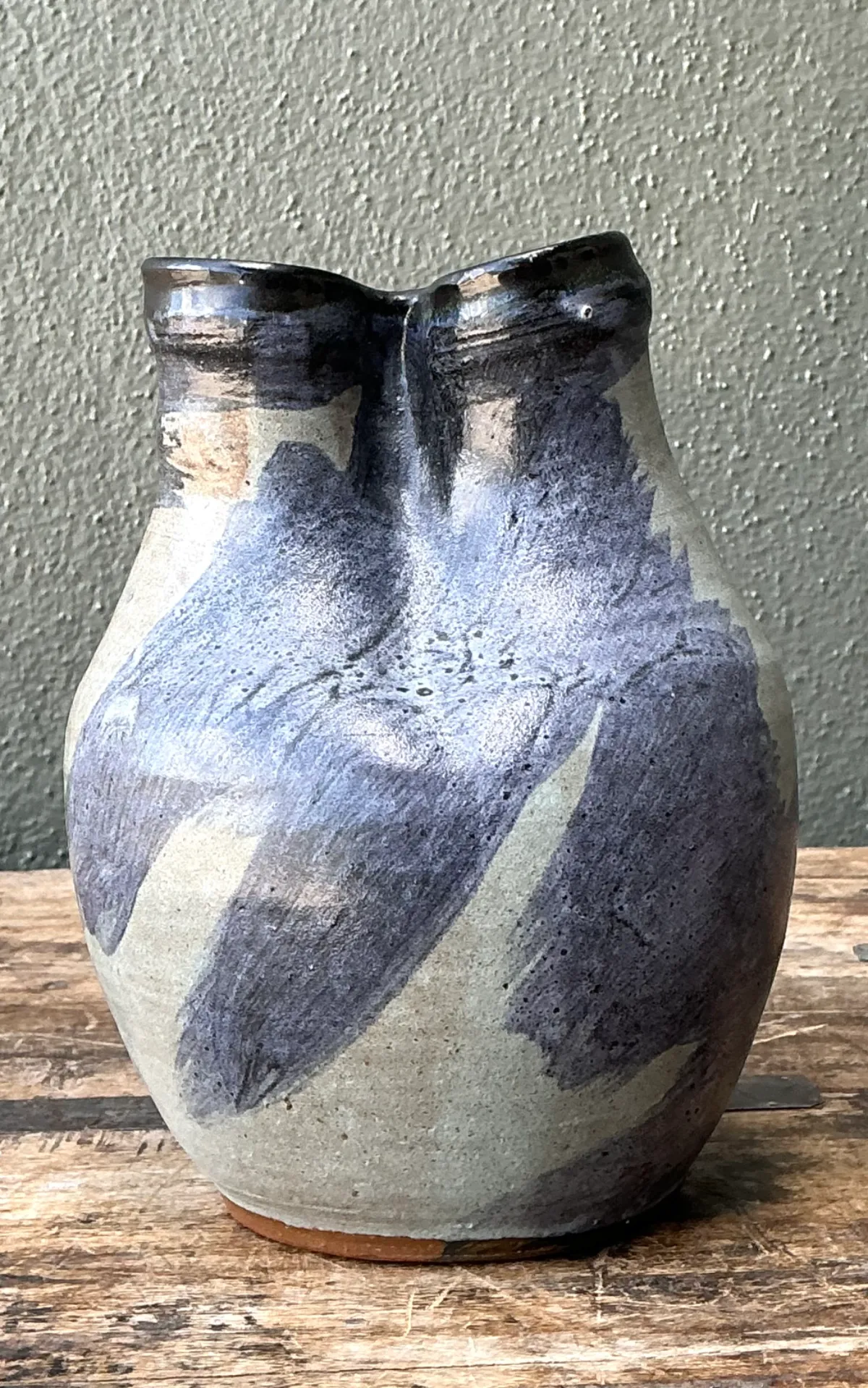 Vintage Double Neck Ceramic Vase — additional photo 6