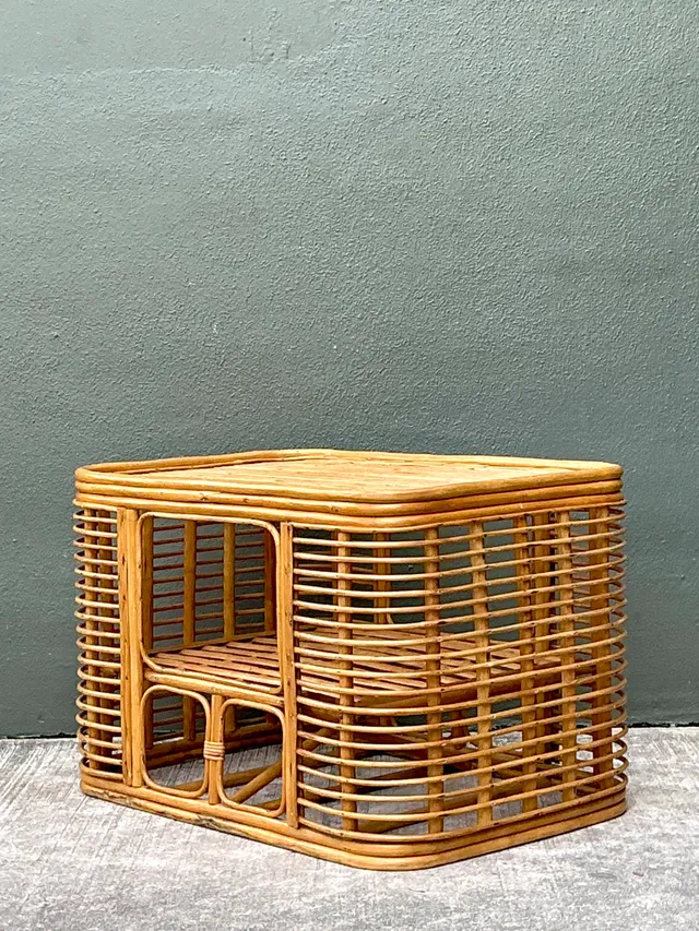 Vintage Rattan Stacked Rattan Coffee Table — additional photo 4