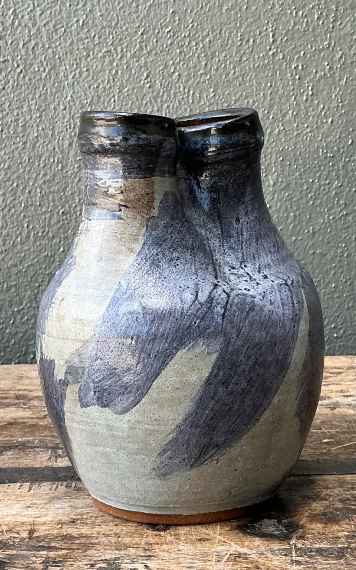 Vintage Double Neck Ceramic Vase