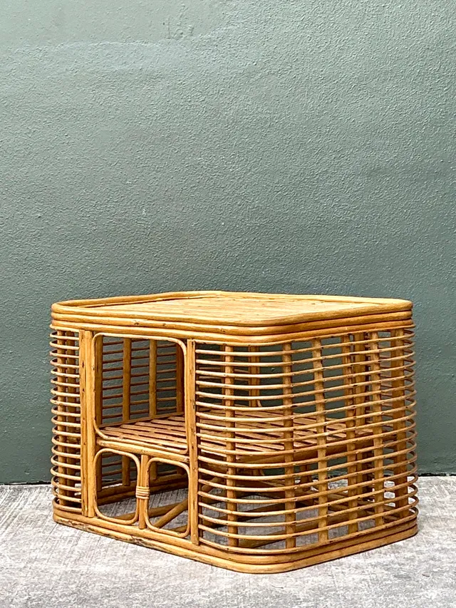 Vintage Rattan Stacked Rattan Coffee Table — additional photo 7