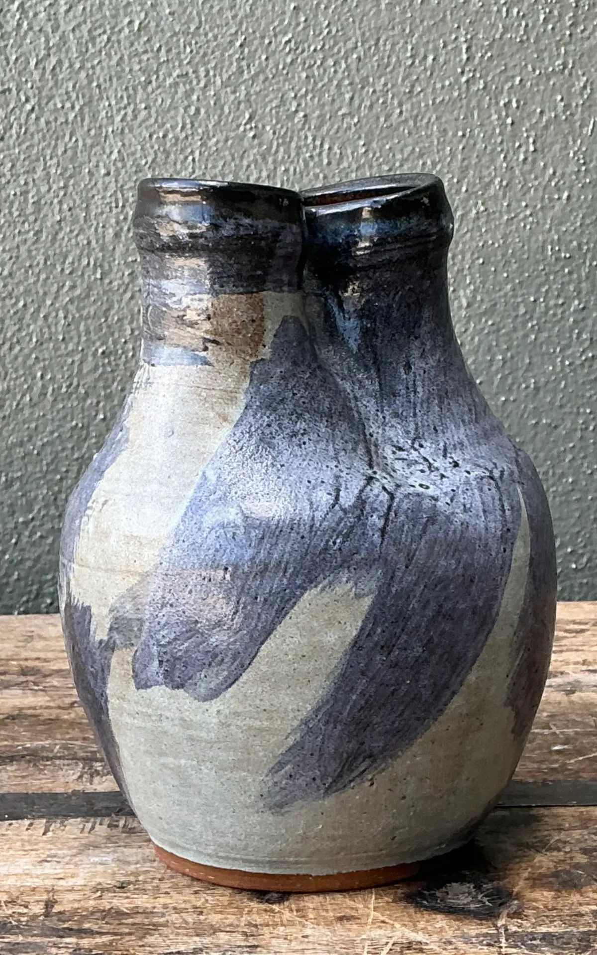 Vintage Double Neck Ceramic Vase — additional photo 8