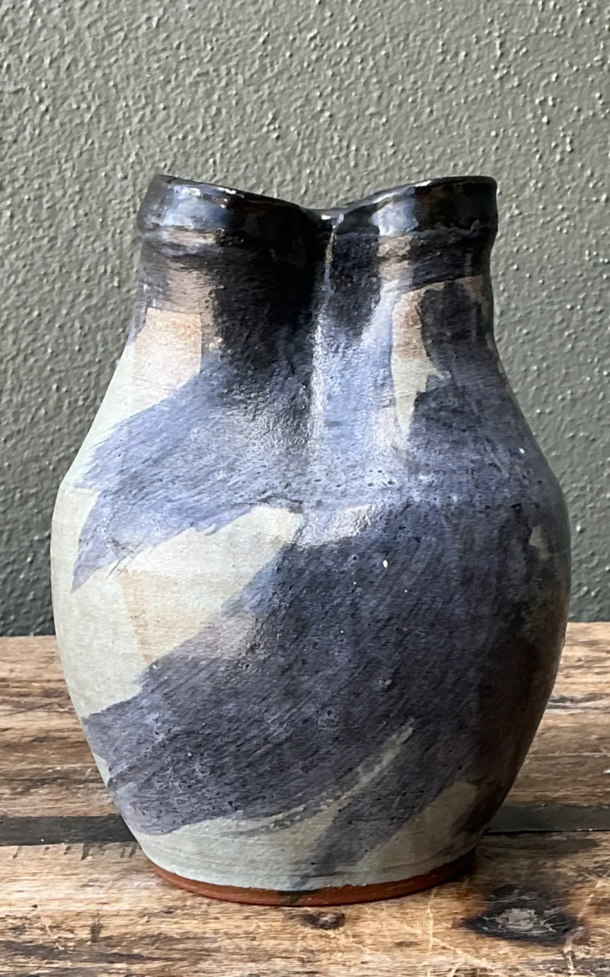 Vintage Double Neck Ceramic Vase — additional photo 2
