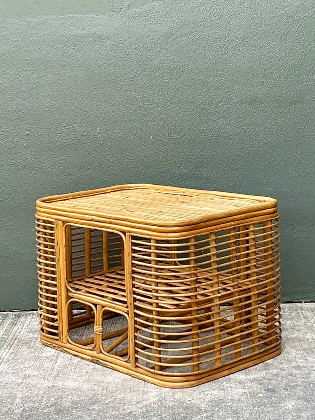 Vintage Rattan Stacked Rattan Coffee Table — additional photo 5