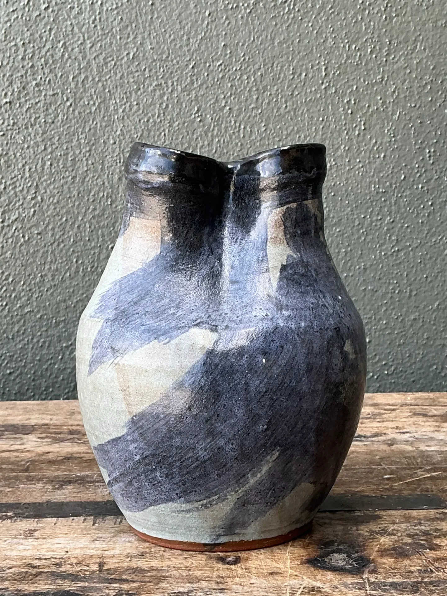Vintage Double Neck Ceramic Vase — additional photo 4