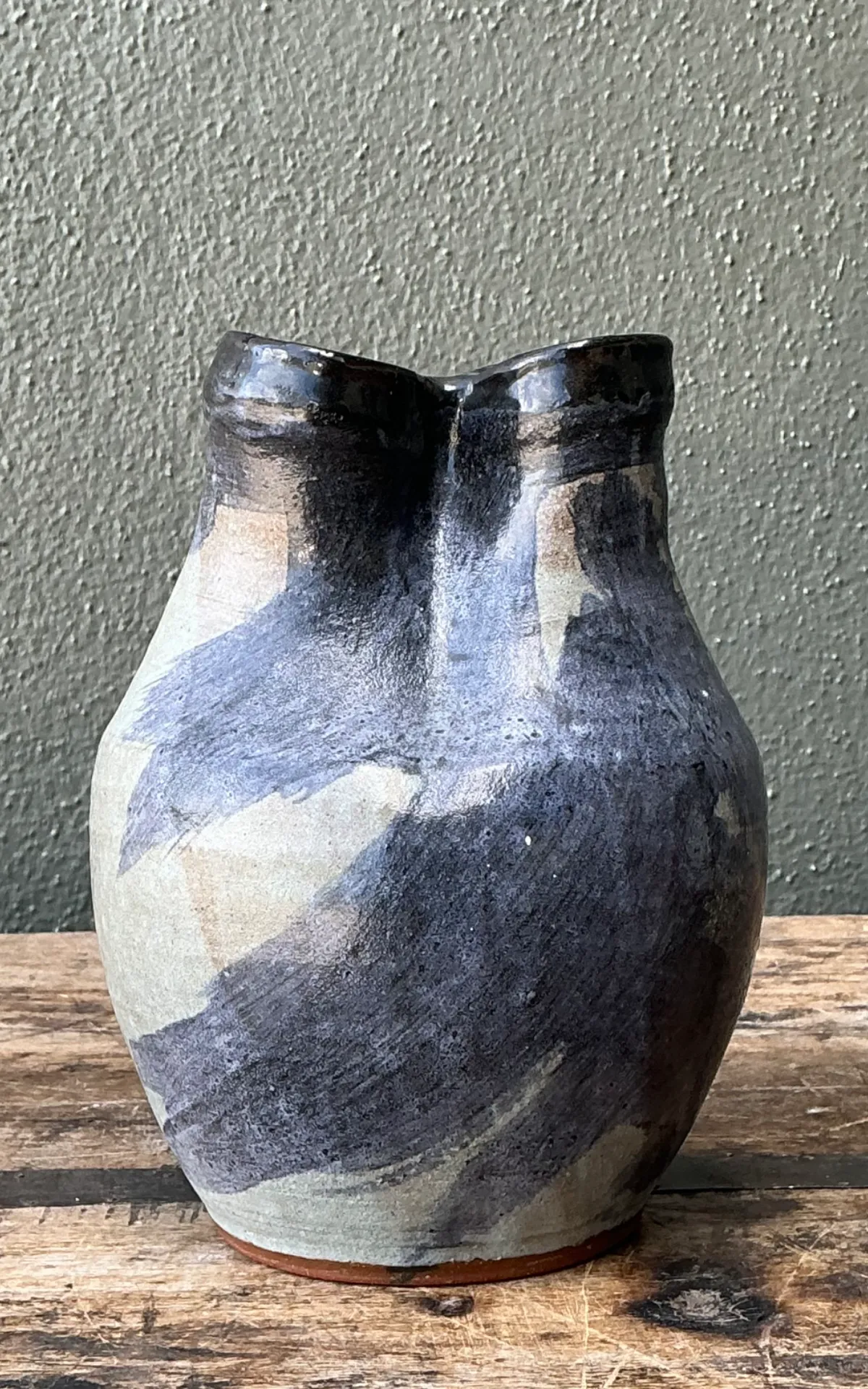 Vintage Double Neck Ceramic Vase — additional photo 4