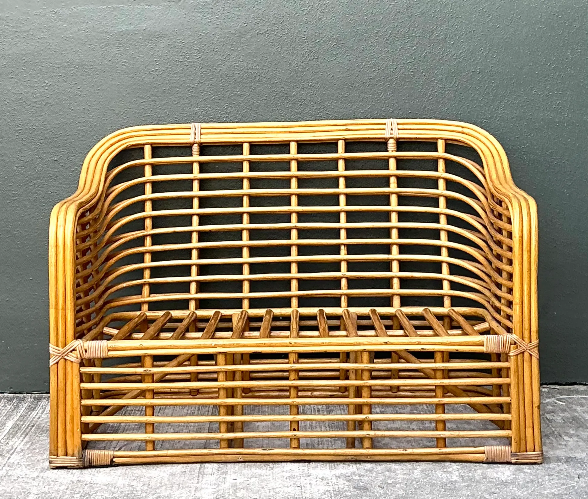 Vintage Stacked Rattan Loveseat — additional photo 5