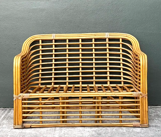 Vintage Stacked Rattan Loveseat — additional photo 5
