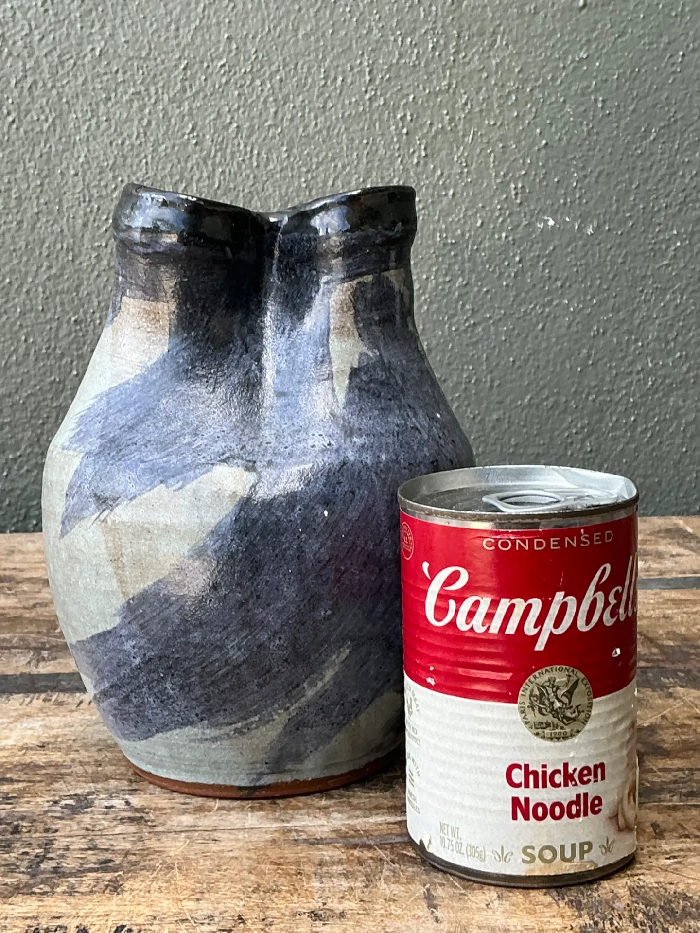 Vintage Double Neck Ceramic Vase — additional photo 3