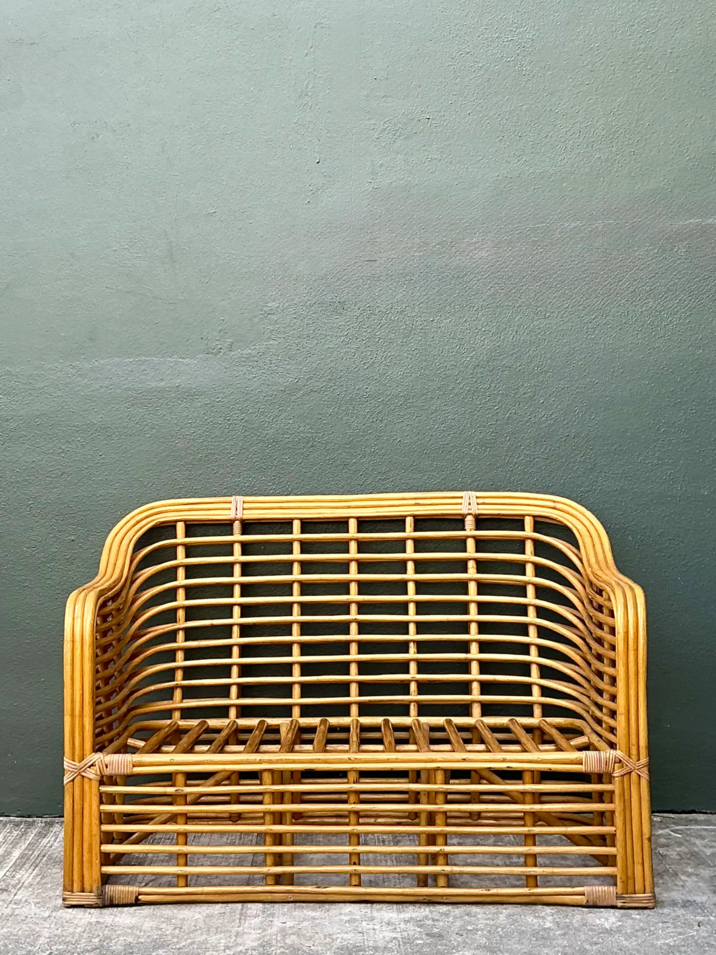 Vintage Stacked Rattan Loveseat — additional photo 7