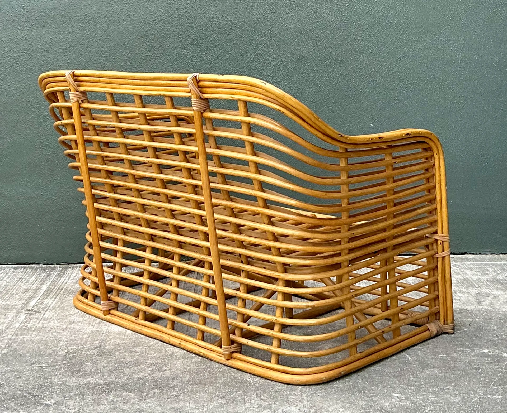 Vintage Stacked Rattan Loveseat — additional photo 1