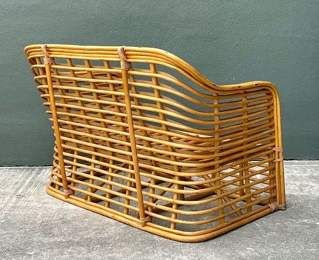 Vintage Stacked Rattan Loveseat — additional photo 1