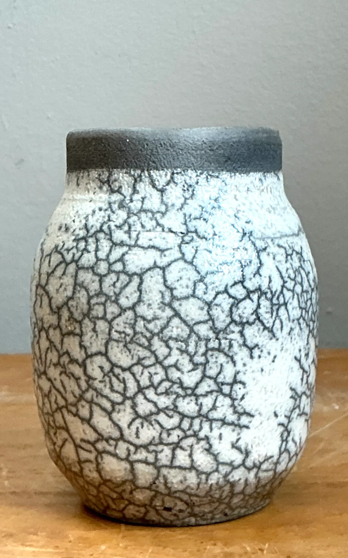 Vintage Crackle Glazed Ceramic Vase — additional photo 2