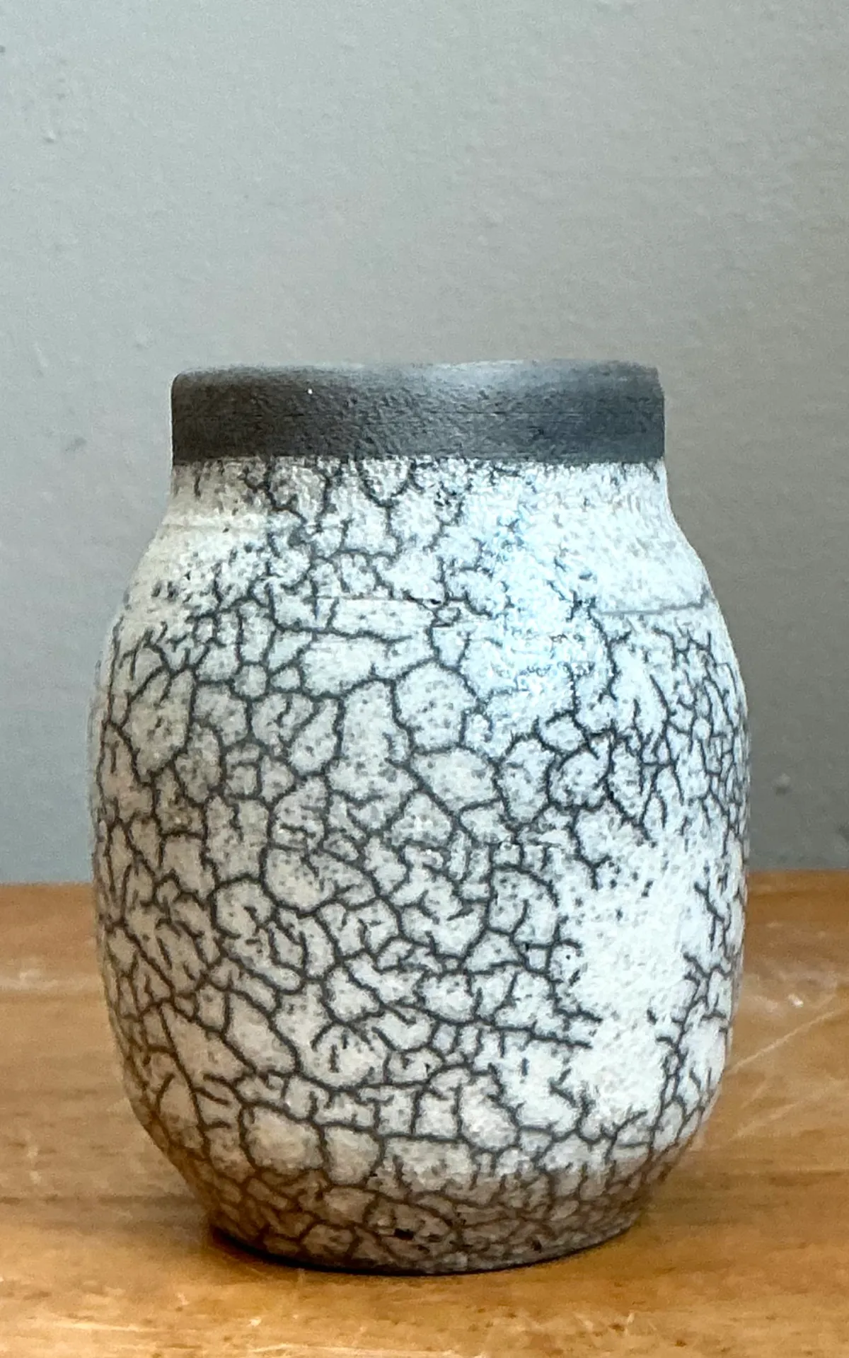 Vintage Crackle Glazed Ceramic Vase