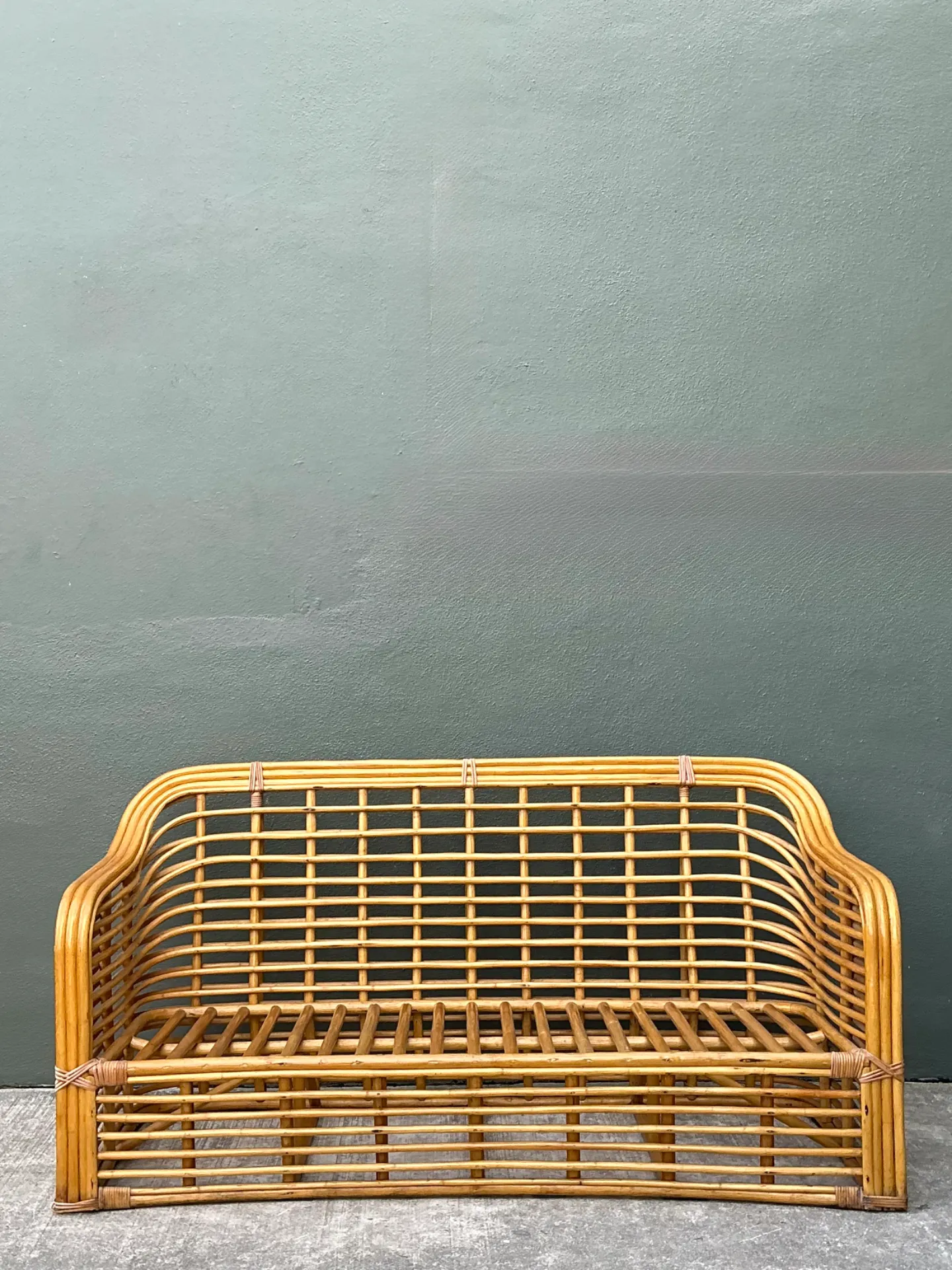 Vintage Stacked Rattan Sofa — additional photo 8