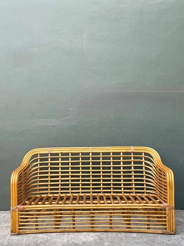 Vintage Stacked Rattan Sofa — additional photo 8