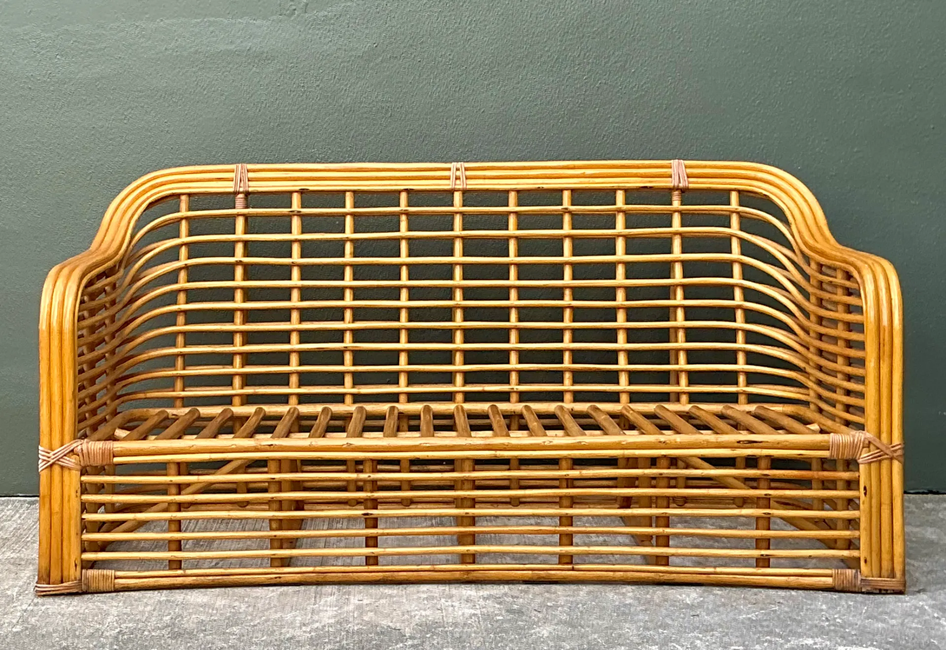 Vintage Stacked Rattan Sofa — additional photo 3