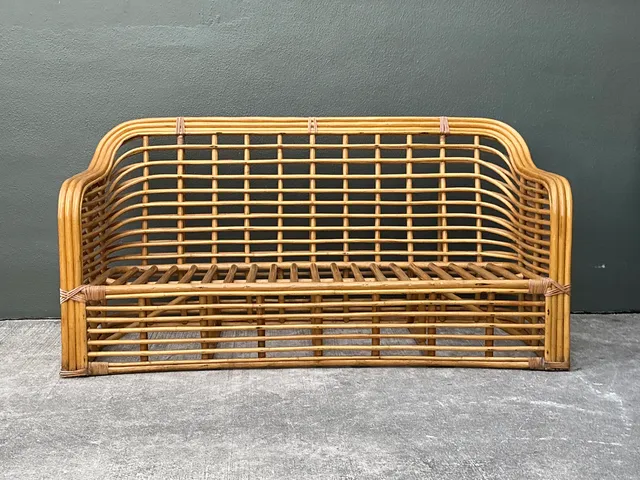 Vintage Stacked Rattan Sofa — additional photo 5