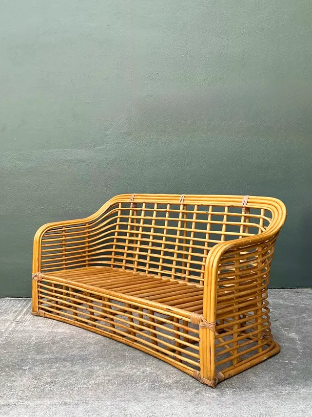 Vintage Stacked Rattan Sofa — additional photo 7