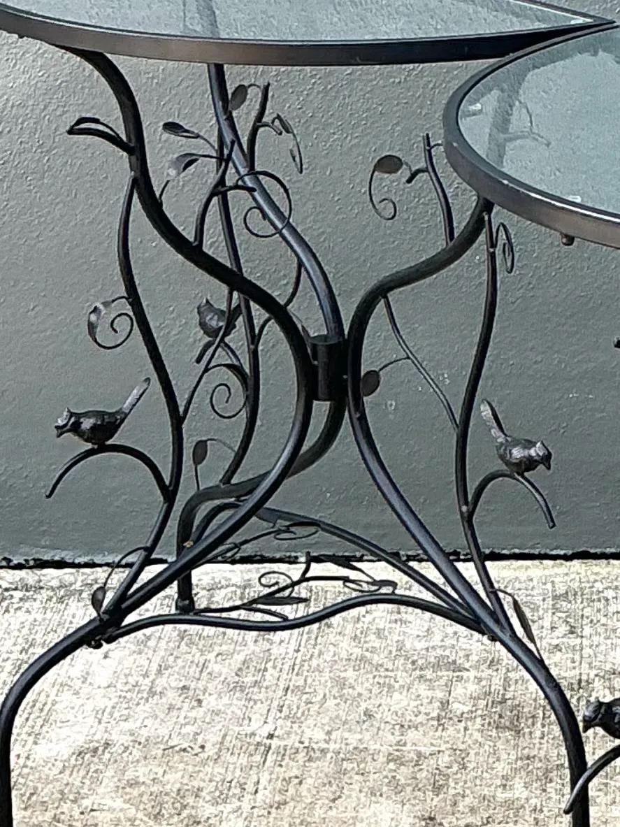 Vintage Sculptural Metal Demilune Console Tables - A Pair — additional photo 4