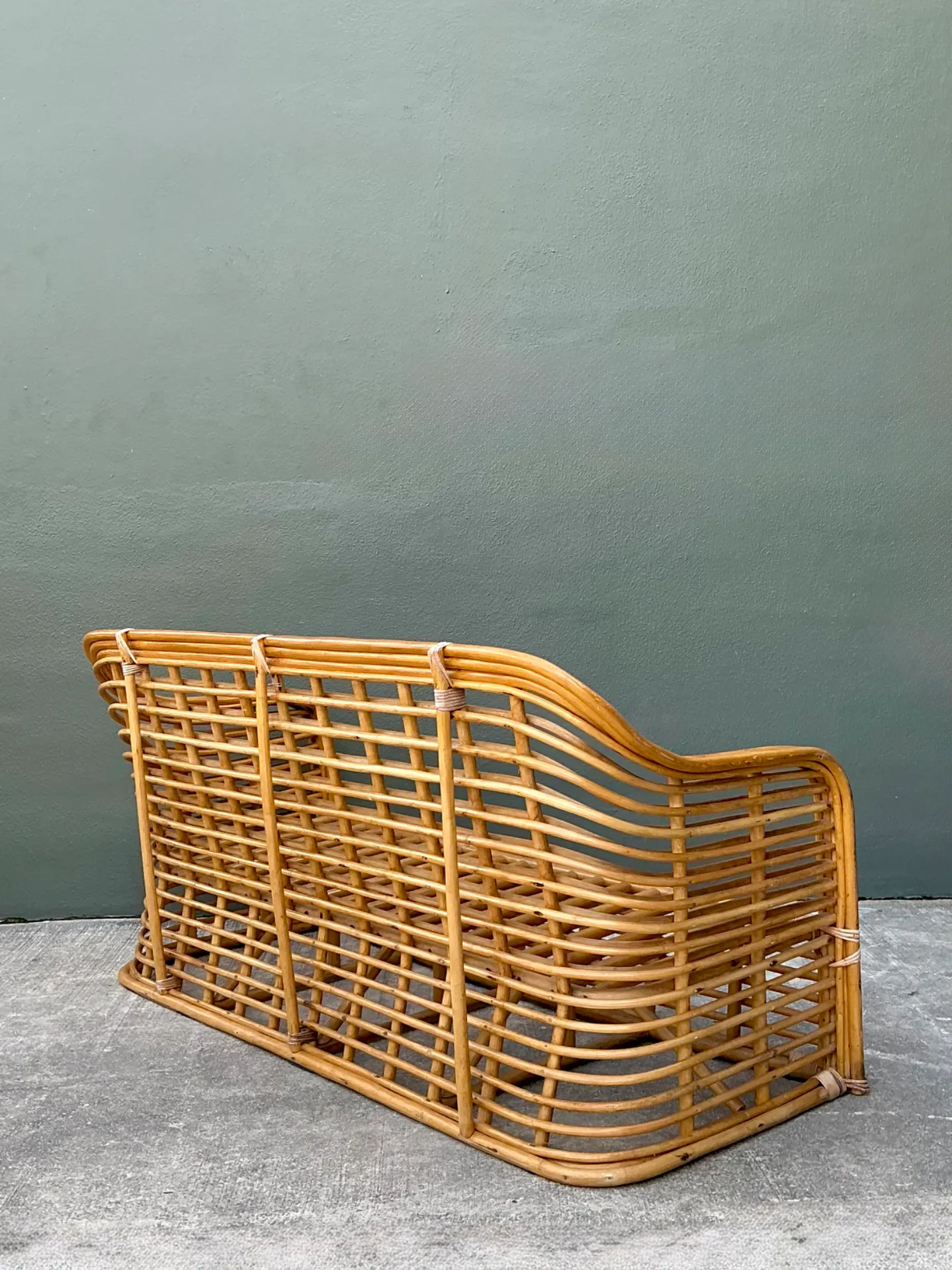 Vintage Stacked Rattan Sofa — additional photo 4