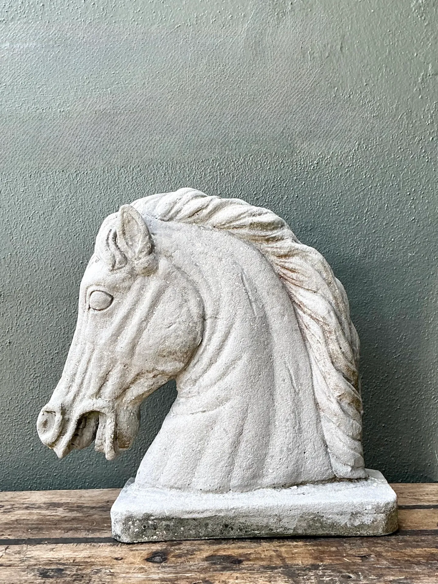 Vintage Cement Equestrian Bust — additional photo 6