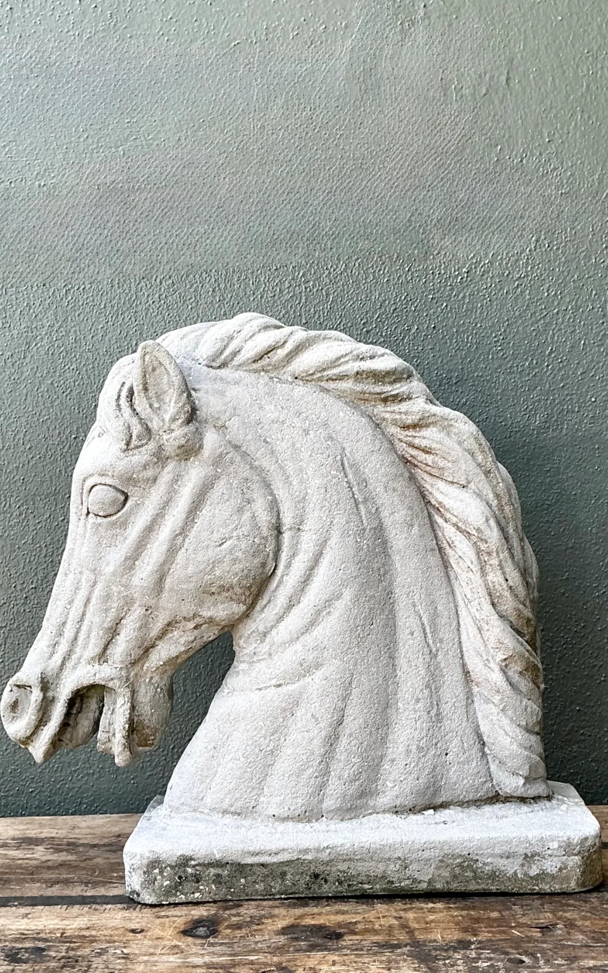 Vintage Cement Equestrian Bust — additional photo 6