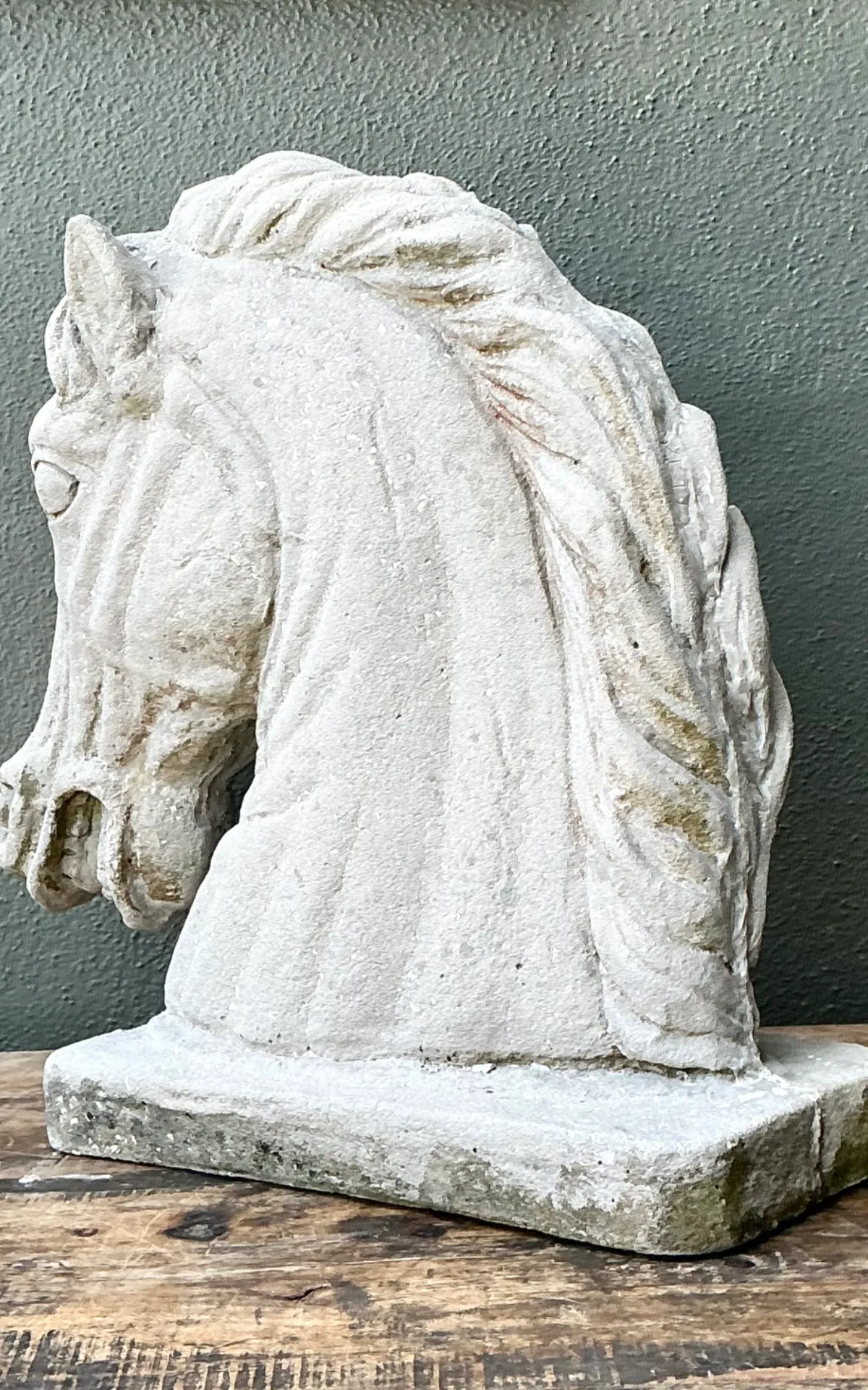 Vintage Cement Equestrian Bust