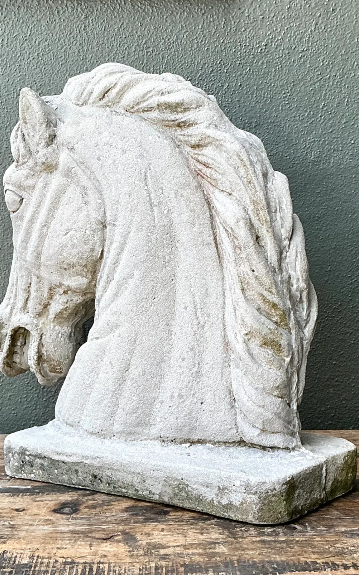Vintage Cement Equestrian Bust — additional photo 4