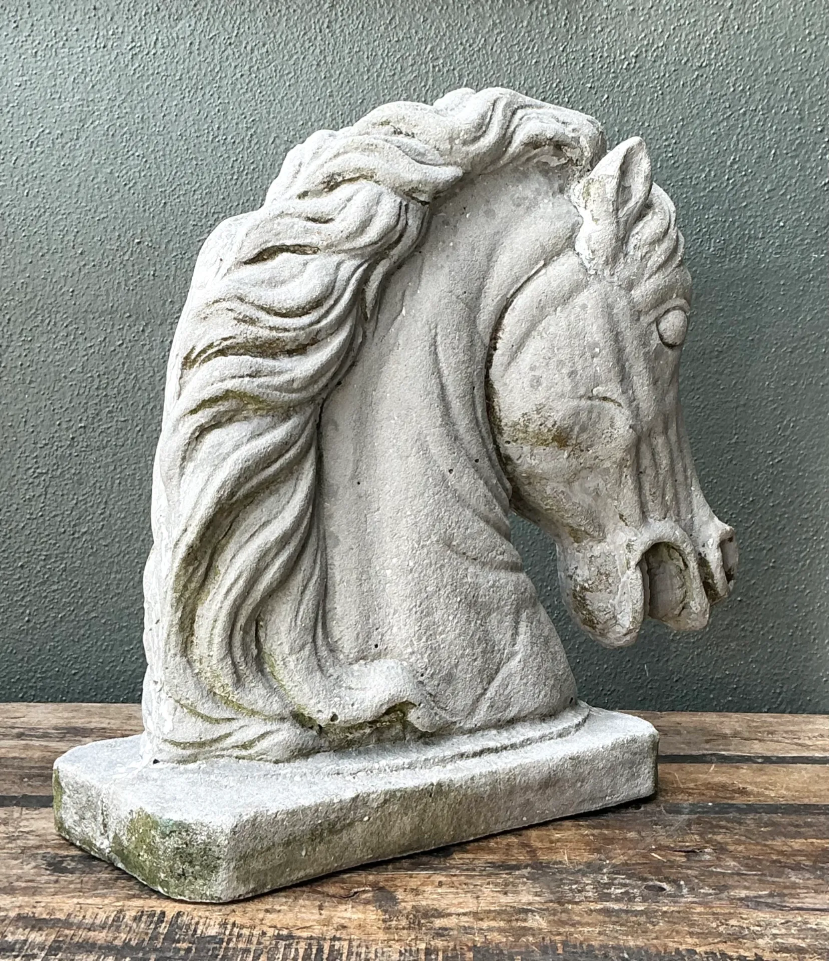 Vintage Cement Equestrian Bust — additional photo 8