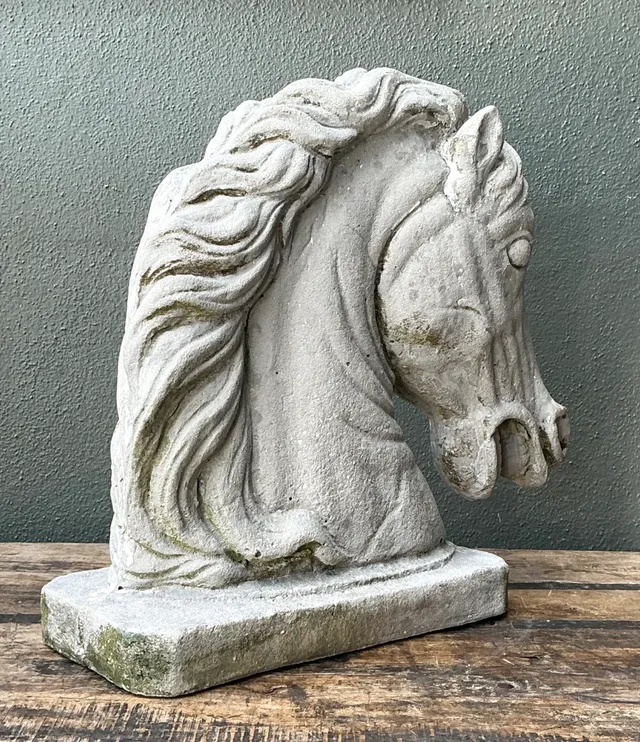 Vintage Cement Equestrian Bust — additional photo 8