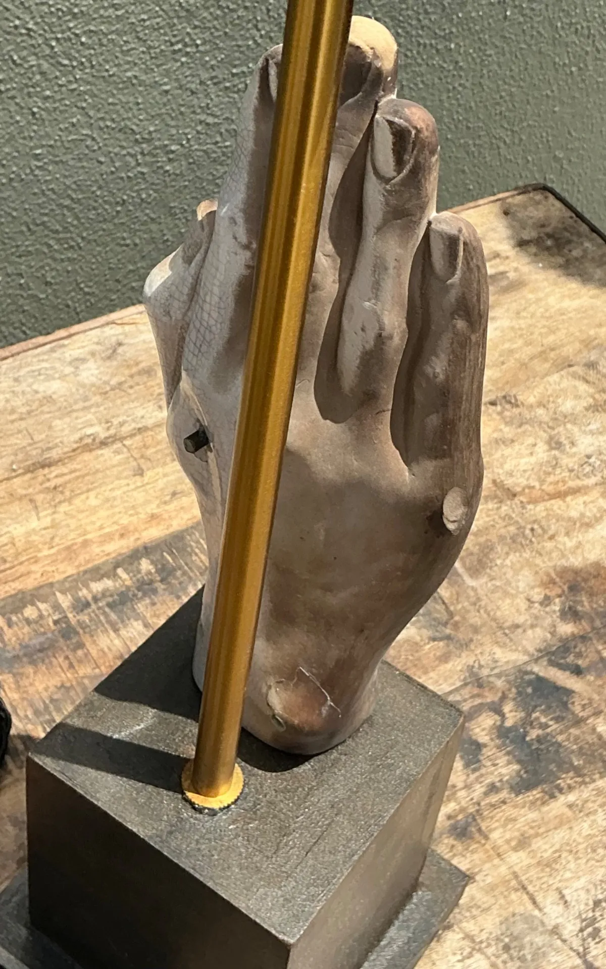 Vintage Ceramic Hand Sculpture Table Lamps - A Pair — additional photo 4