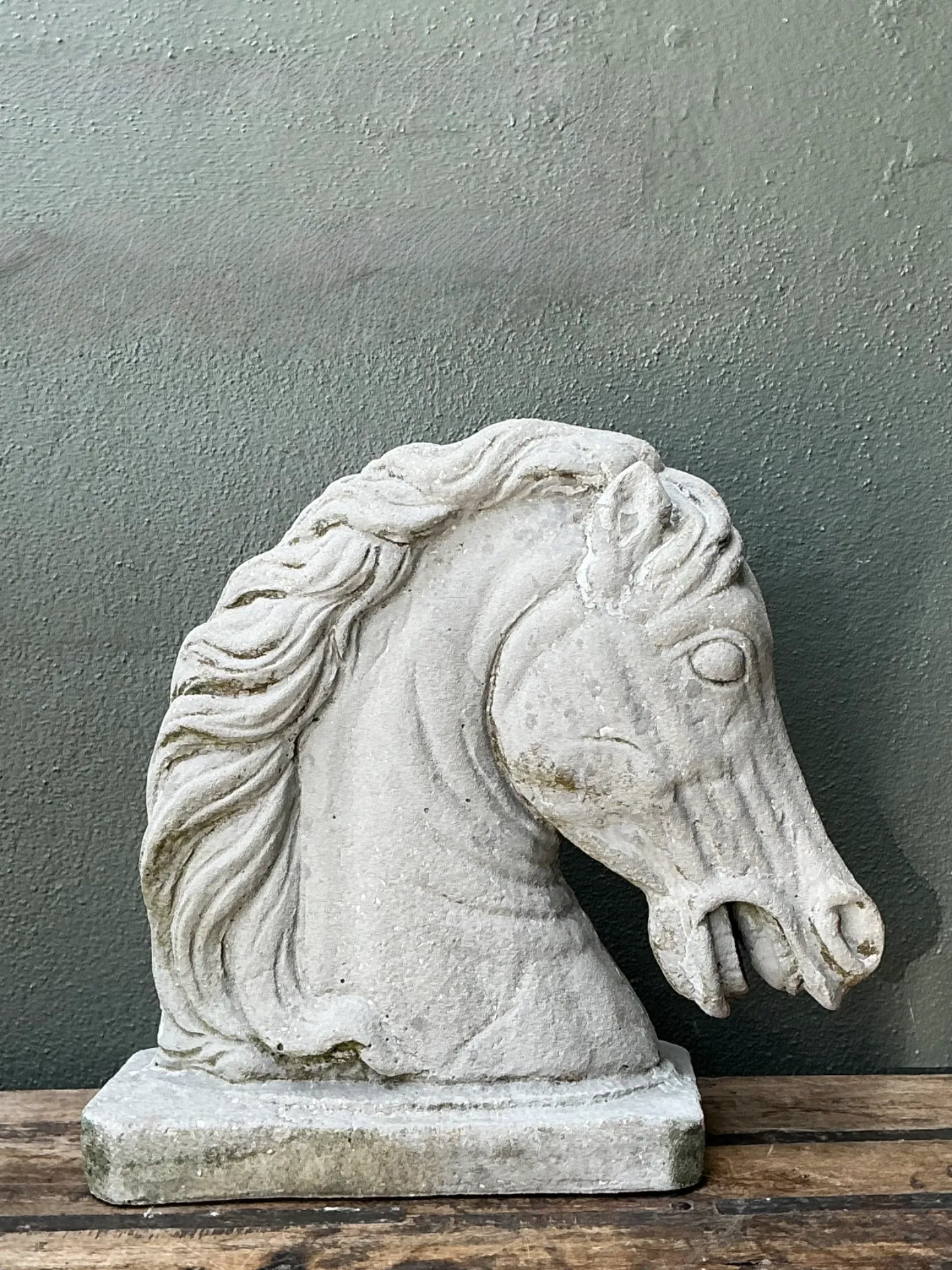 Vintage Cement Equestrian Bust — additional photo 5