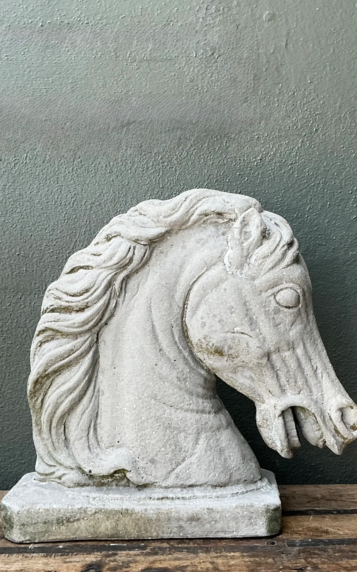 Vintage Cement Equestrian Bust — additional photo 5