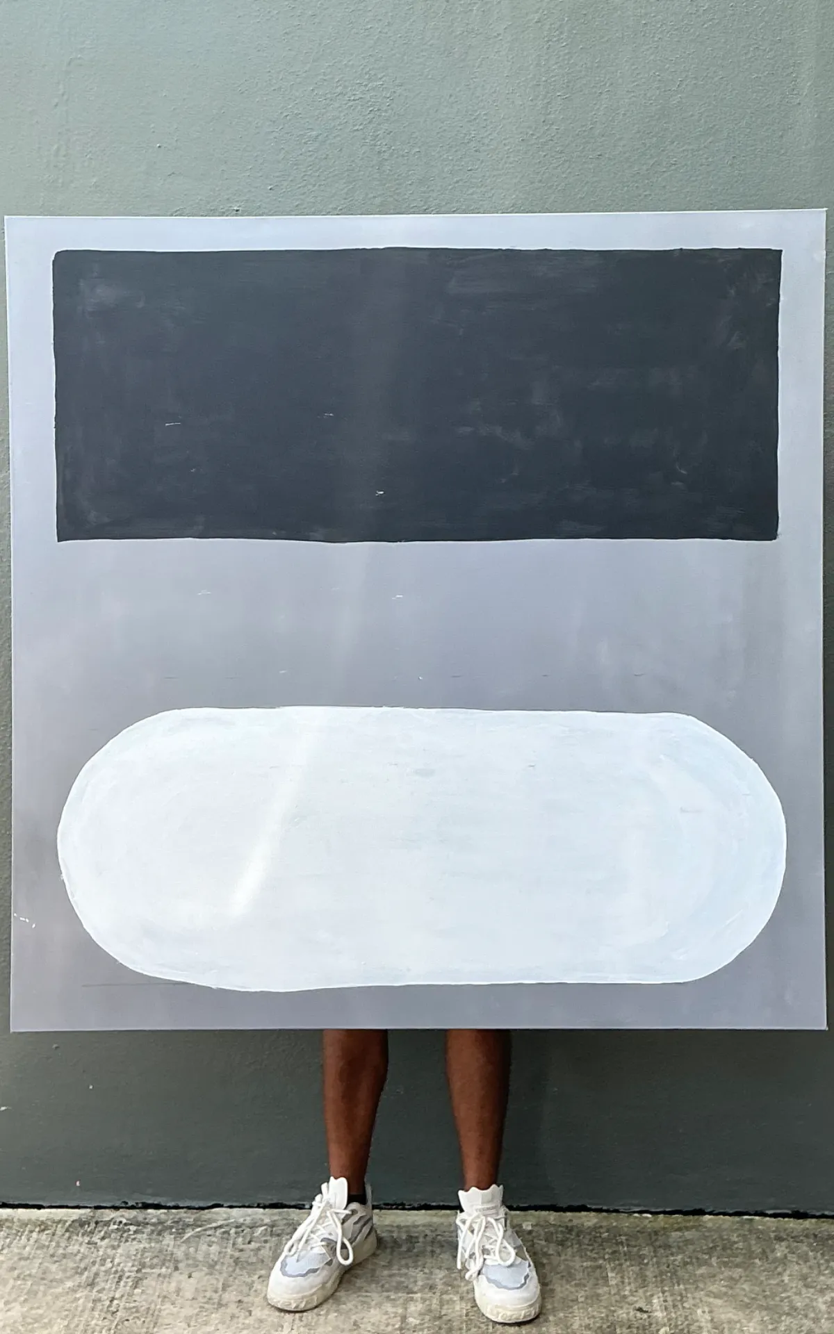 Vintage Monumental Abstract Painting on Canvas — additional photo 2
