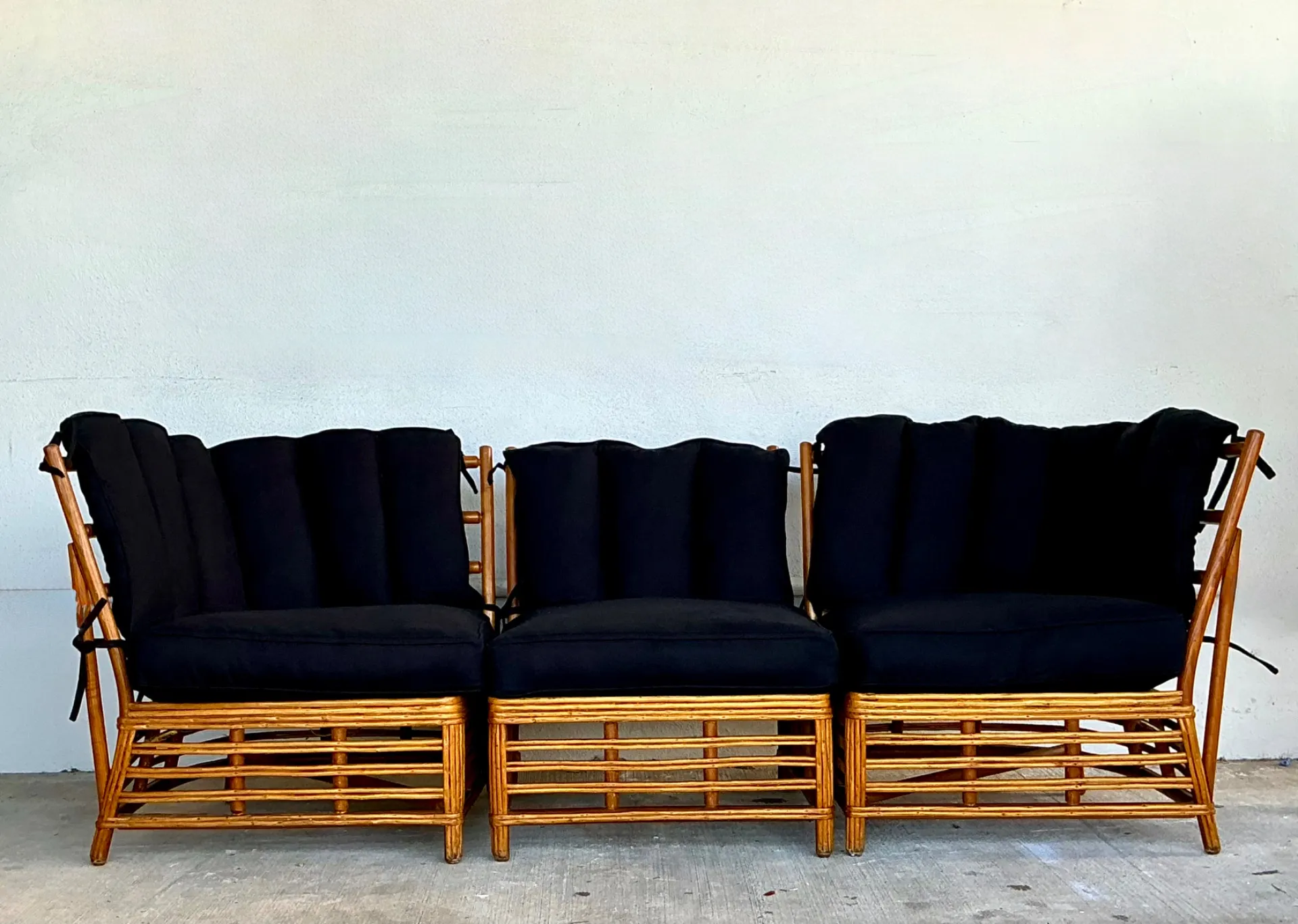 Vintage Stick Rattan Three Seat Sofa — additional photo 7