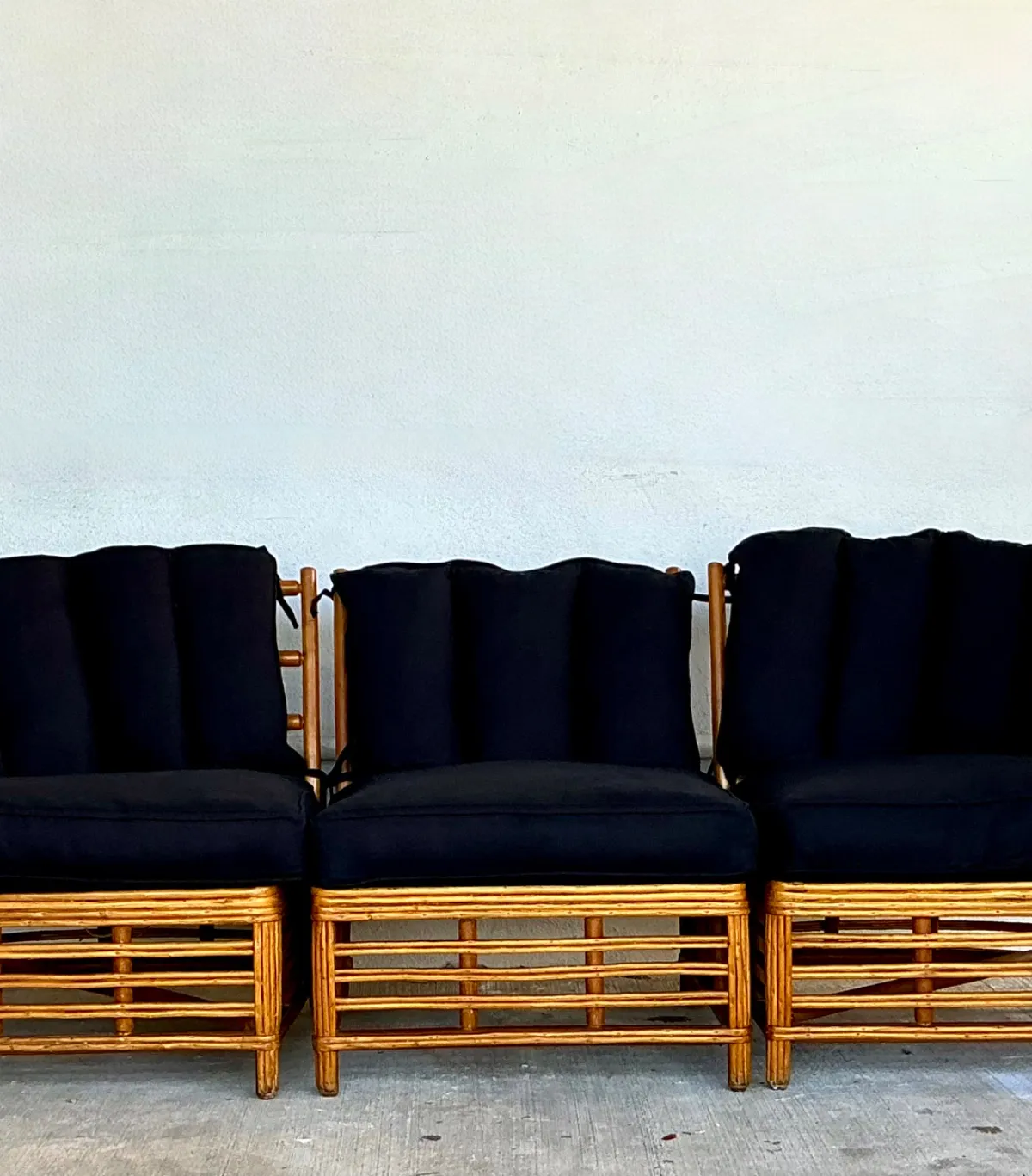 Vintage Stick Rattan Three Seat Sofa — additional photo 7