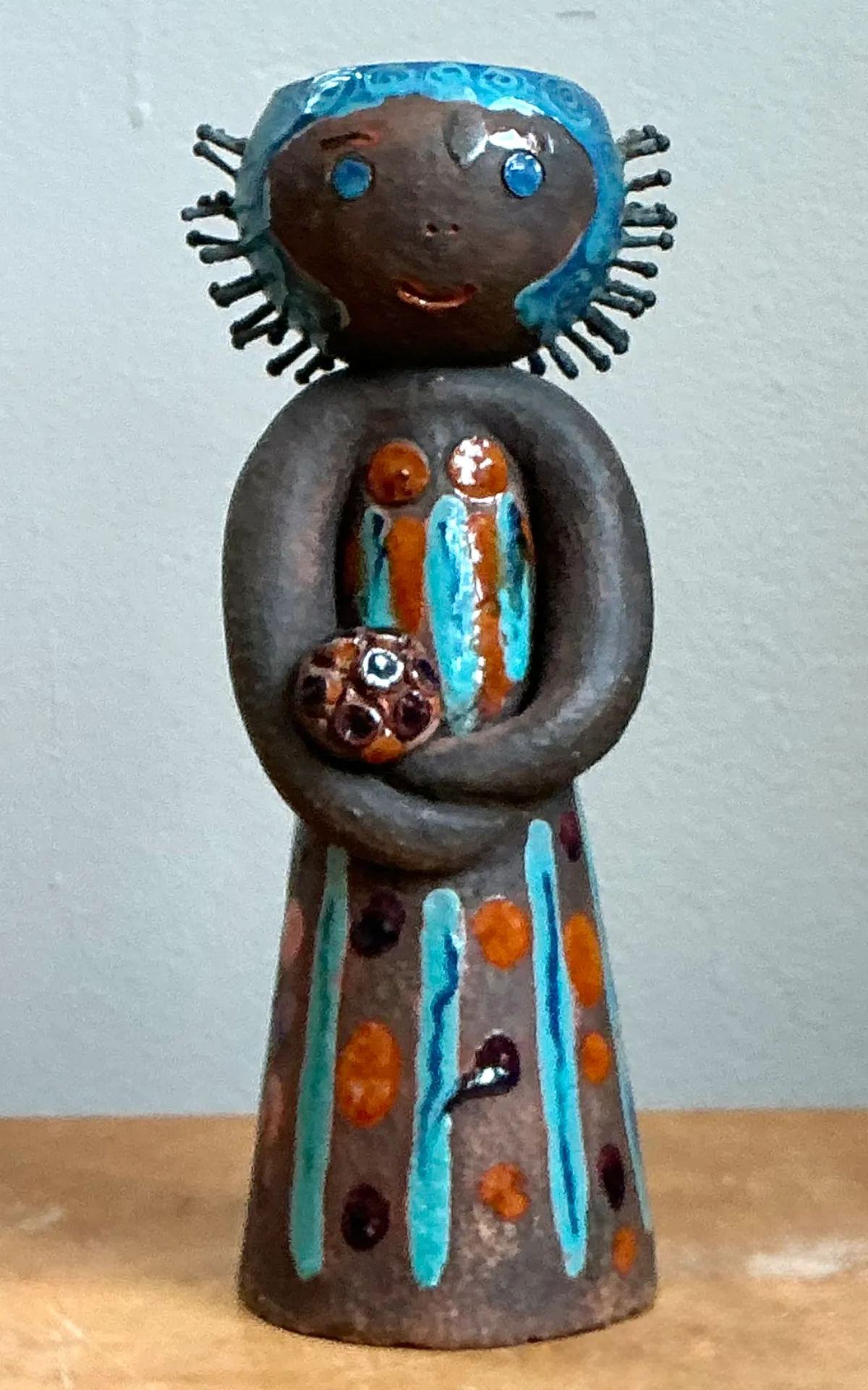 Vintage Hand Painted Ceramic Figurine Candlestick — additional photo 4