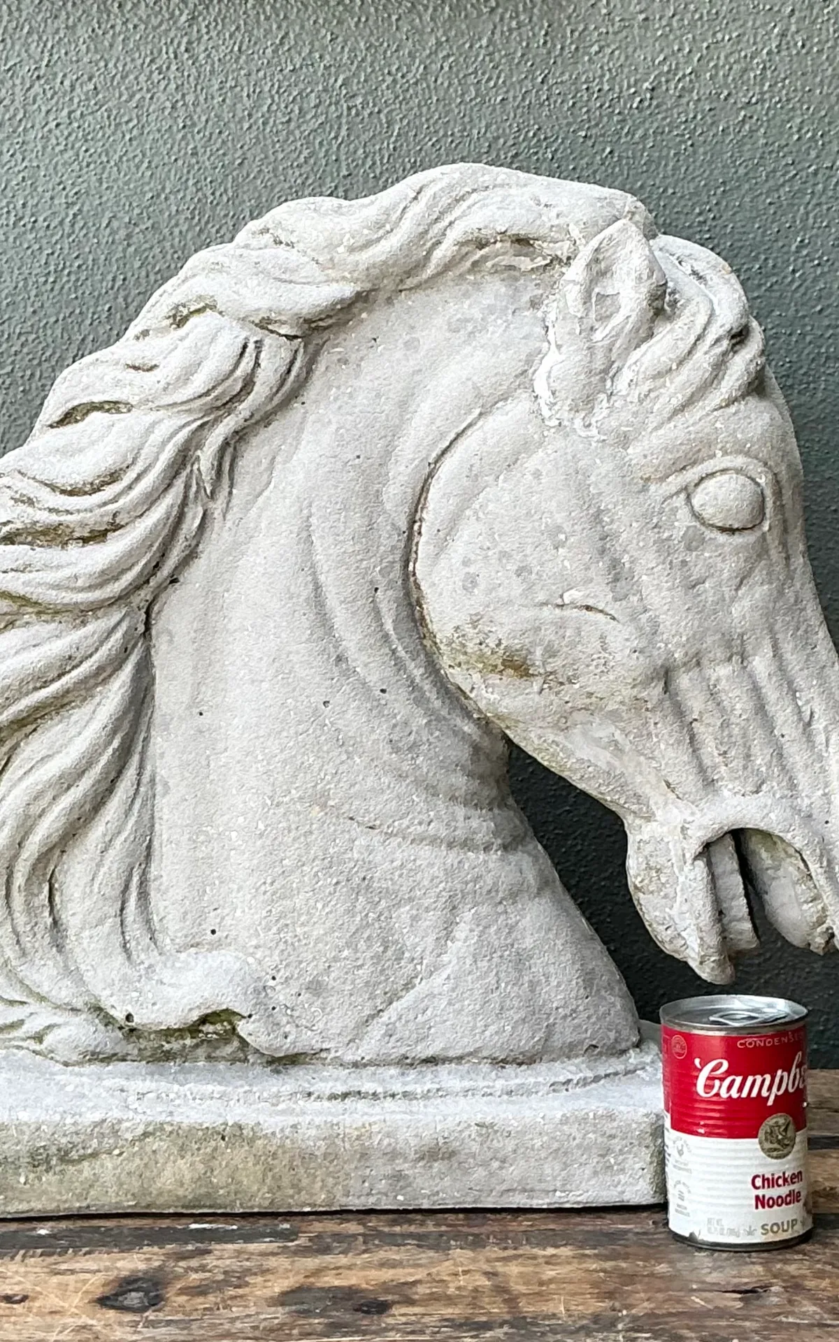 Vintage Cement Equestrian Bust — additional photo 3