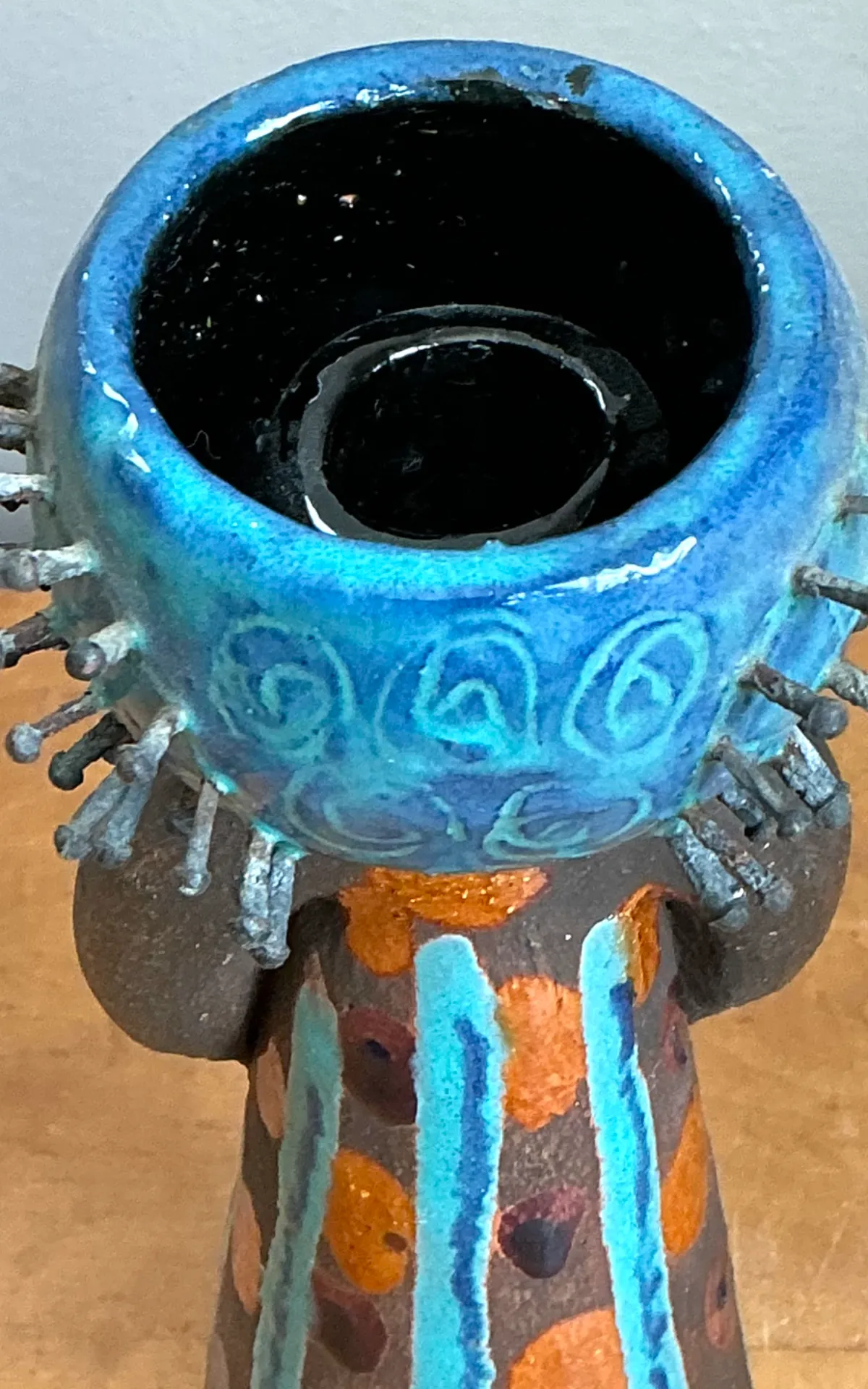 Vintage Hand Painted Ceramic Figurine Candlestick — additional photo 6