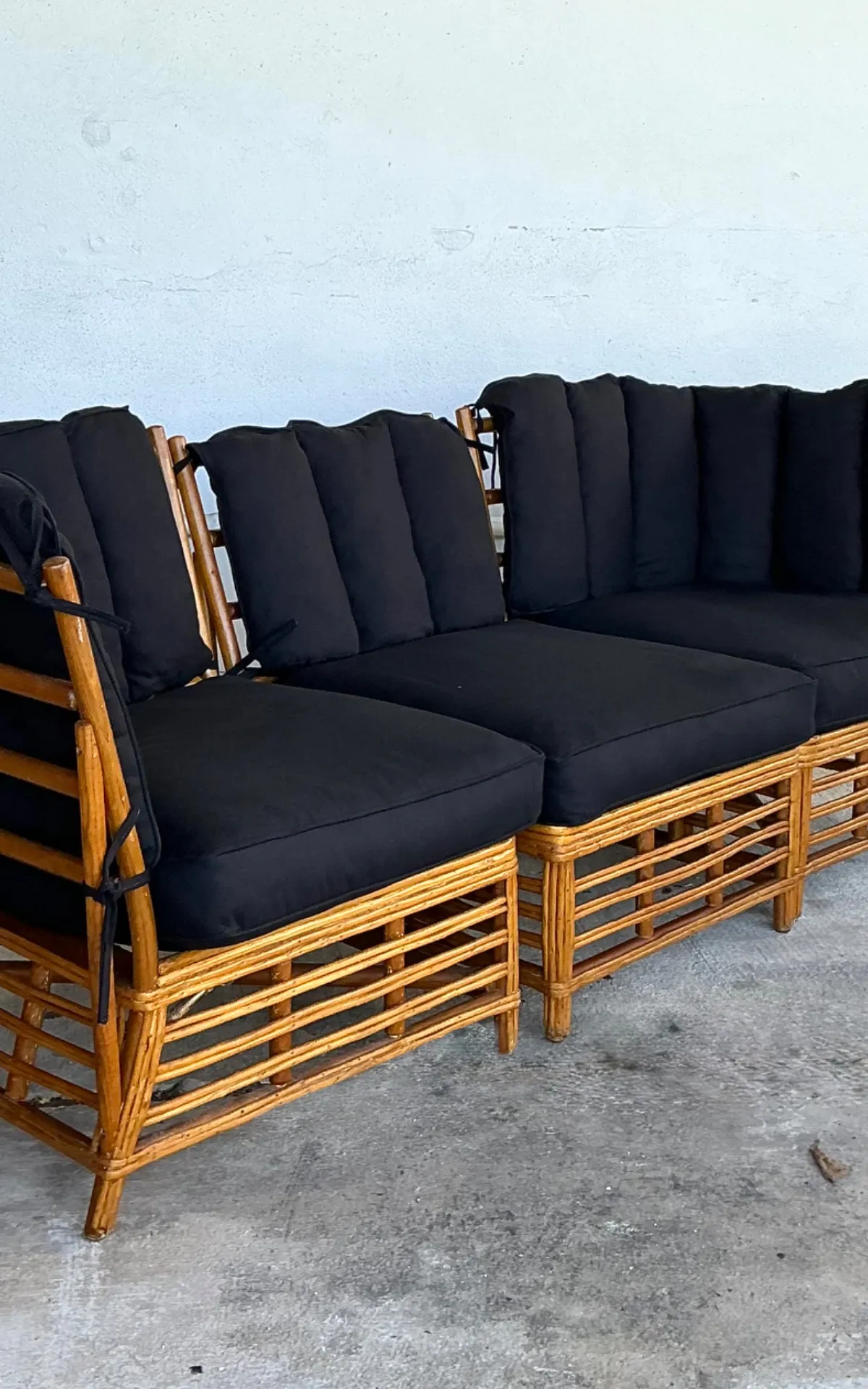 Vintage Stick Rattan Three Seat Sofa — additional photo 8