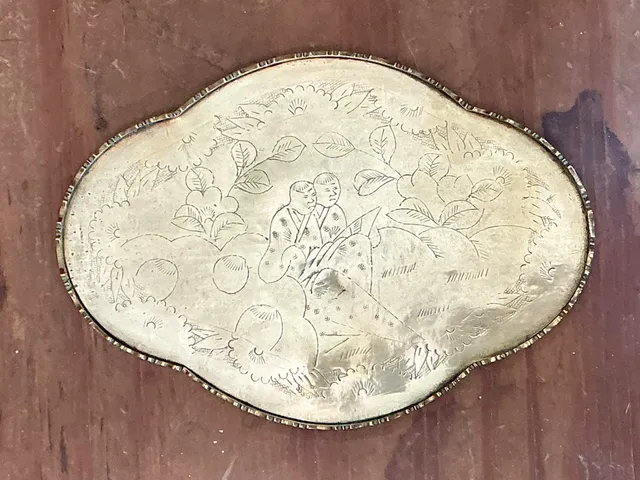 Vintage Engraved Chinoiserie Brass Tray — additional photo 6