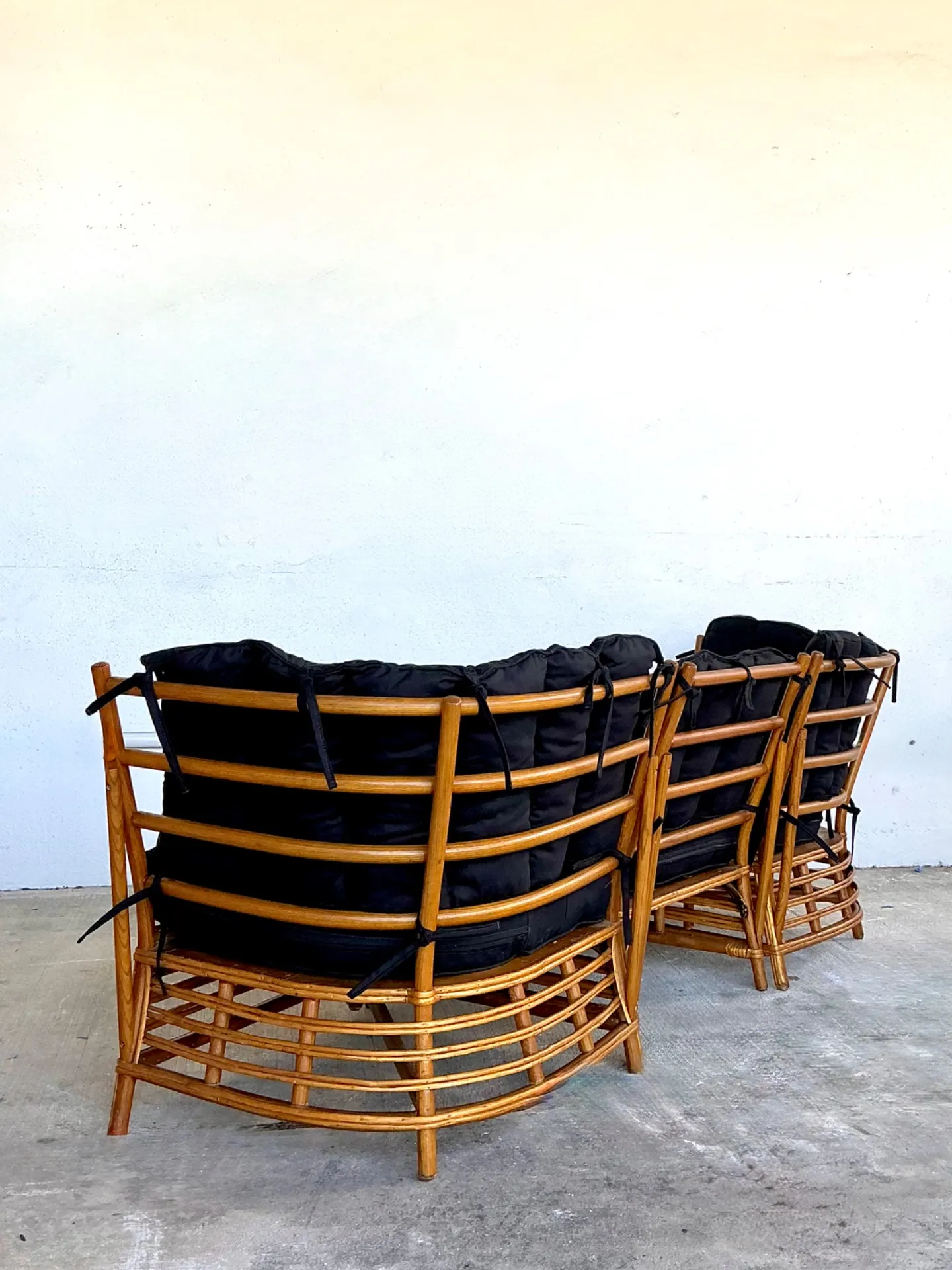 Vintage Stick Rattan Three Seat Sofa — additional photo 4