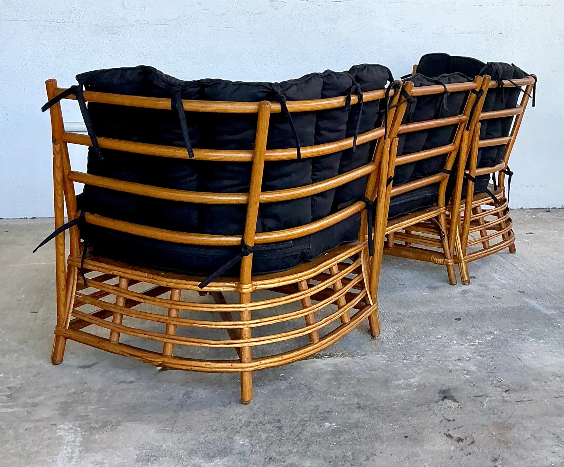 Vintage Stick Rattan Three Seat Sofa — additional photo 5