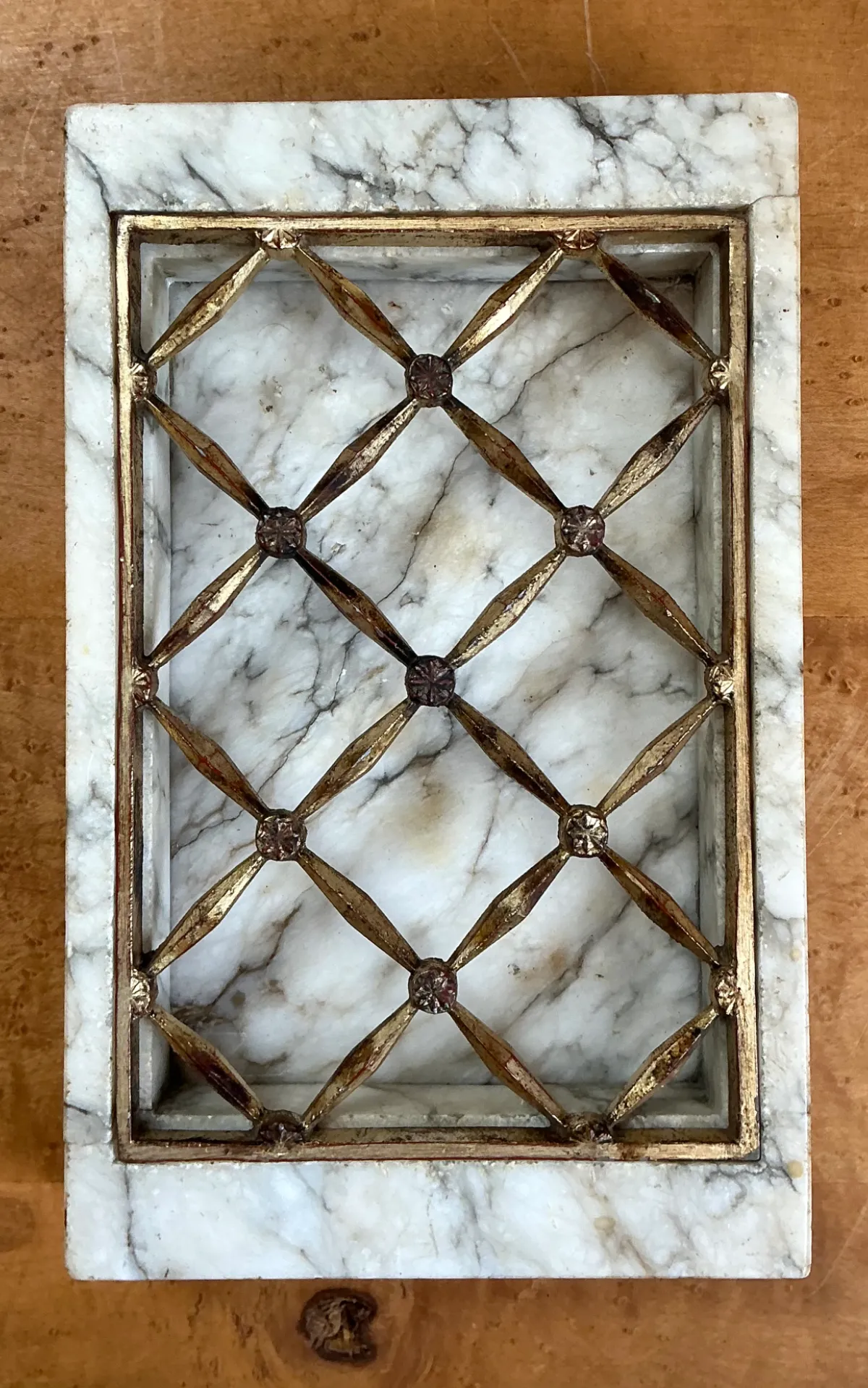 Vintage Marble and Brass Decorative Dresser Tray — additional photo 3
